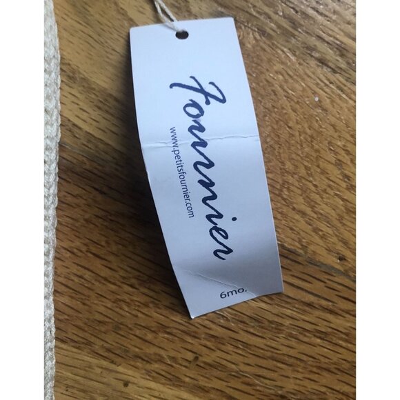 🆕Fournier Size 6M Knit Romper Natural & Blush Pink - Picture 6 of 9